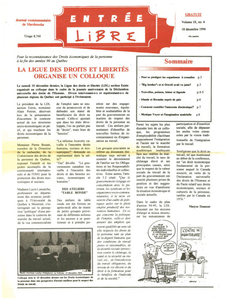 Couverture de la parution #45 décembre 1994