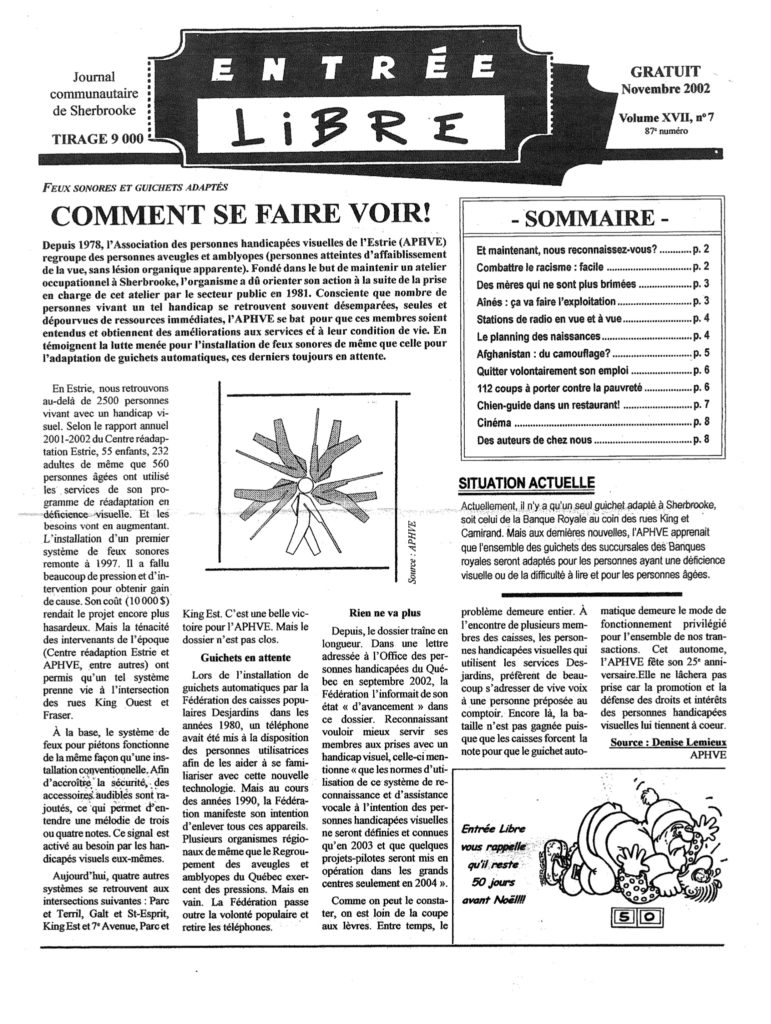 Couverture de la parution #87 novembre 2002